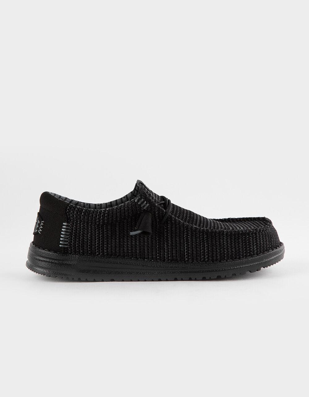 HEY DUDE Wally Stretch Mesh Mens Shoes - BLK/BLK Product Image