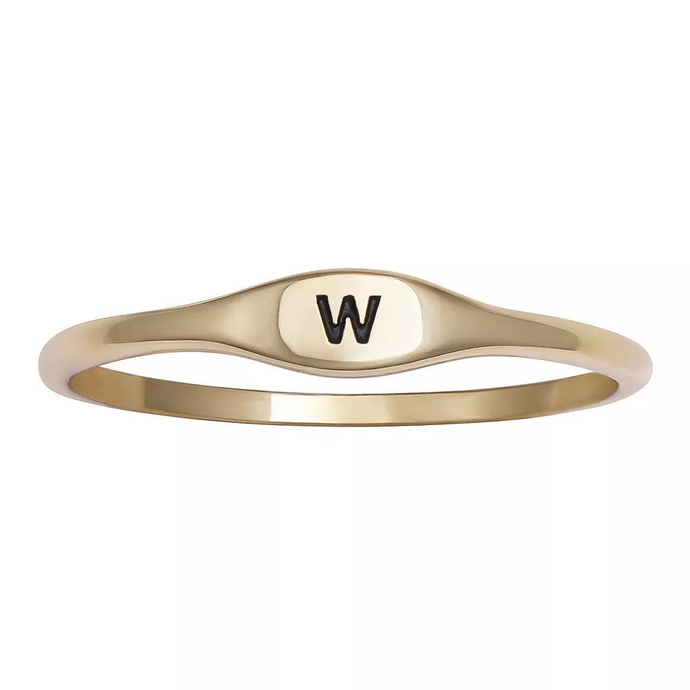PRIMROSE Polished Oval Oxidized Initial Ring, Women's, Size: 9, Sterling Silver I Product Image