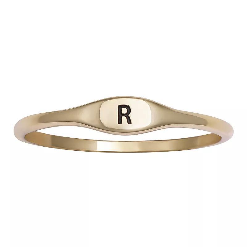 PRIMROSE Polished Oval Oxidized Initial Ring, Women's, Size: 9, Sterling Silver I Product Image
