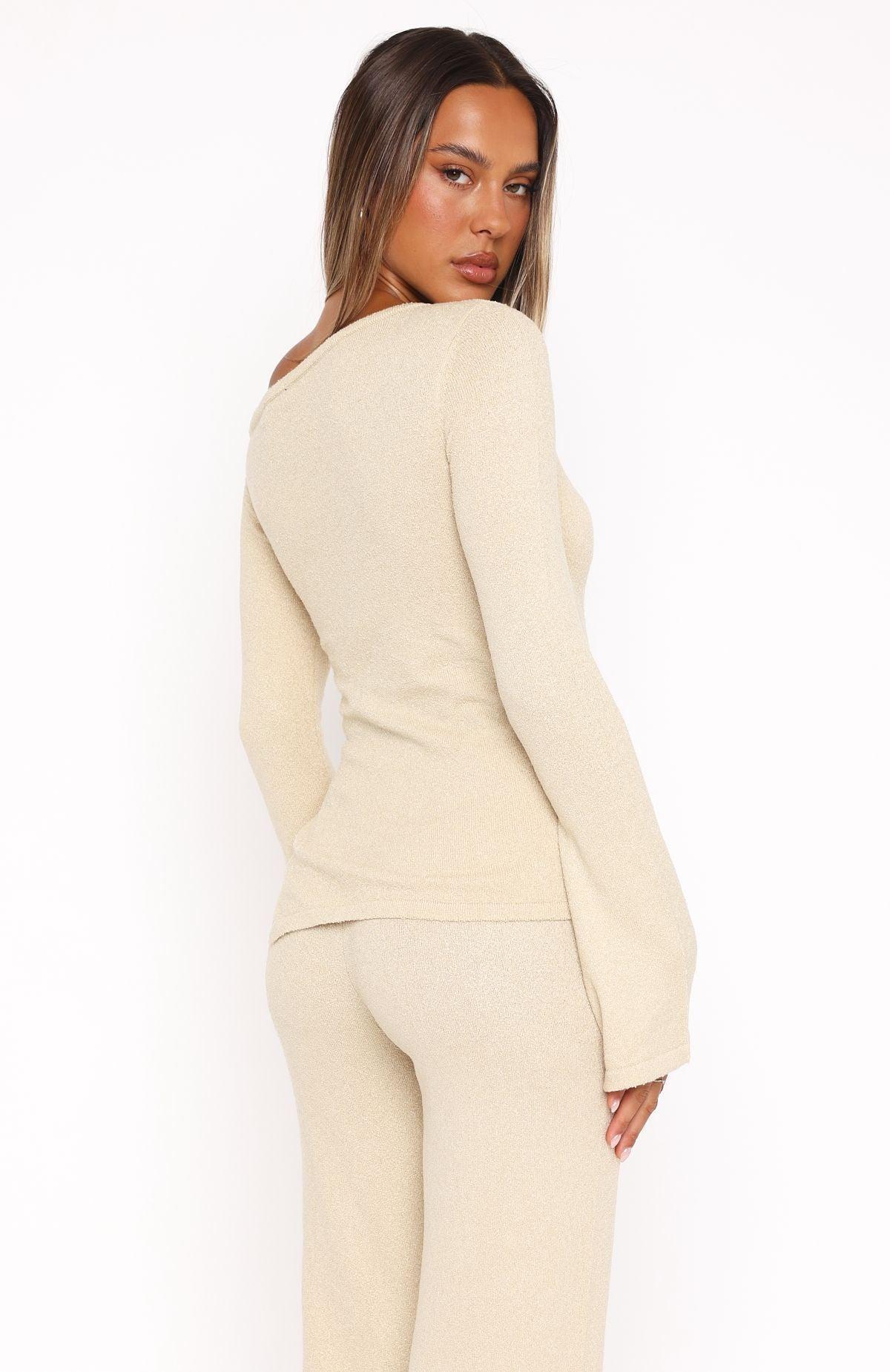 We'll Be Fine Long Sleeve Top Oat Product Image