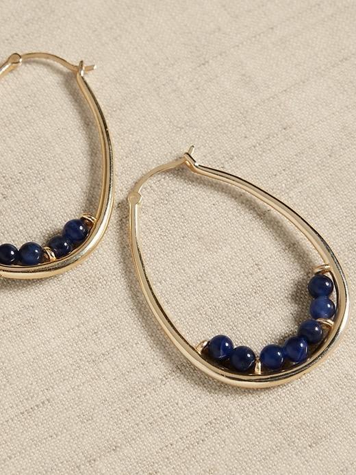 Semi-Precious Stone Hoop Earrings Product Image
