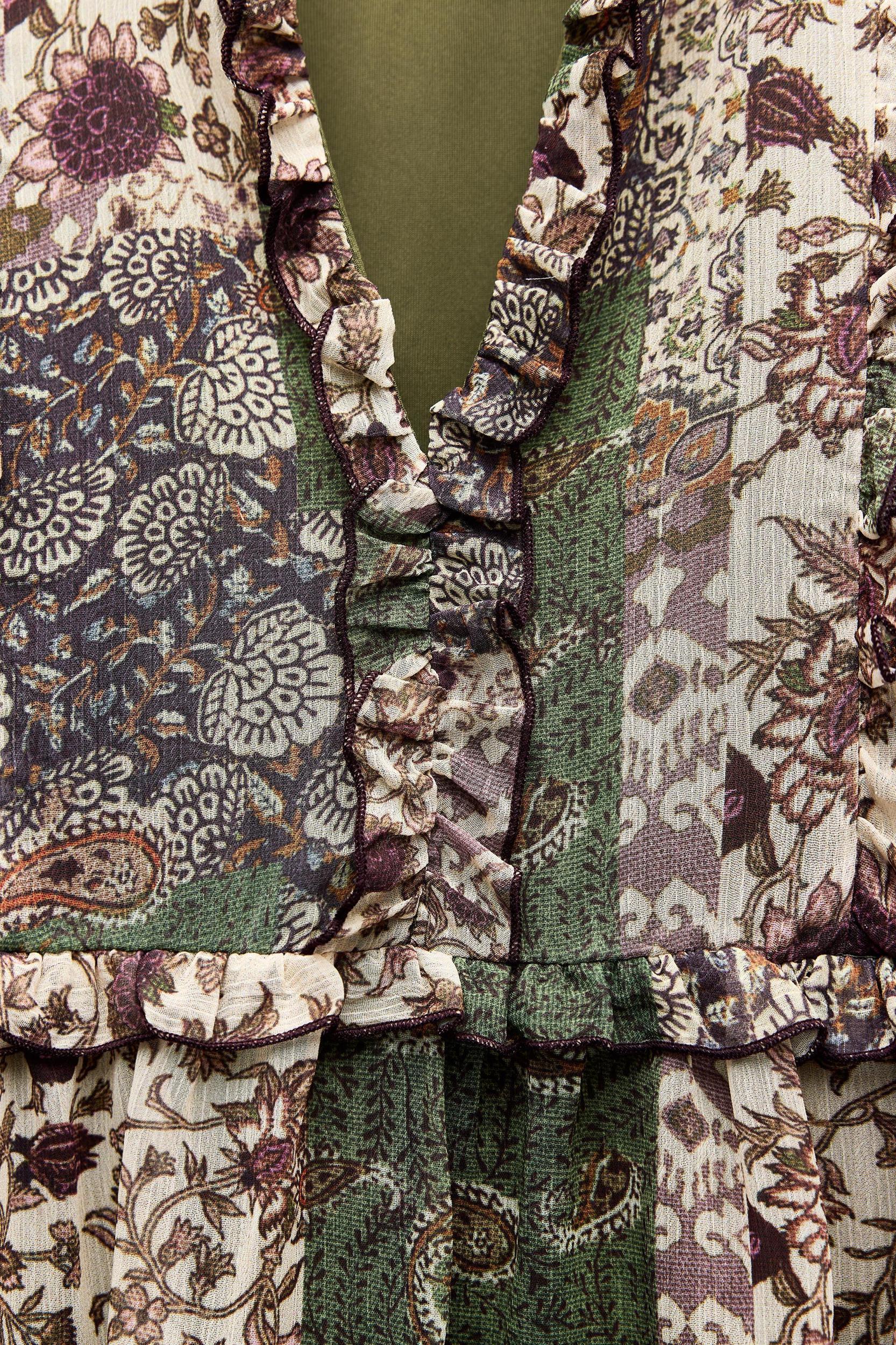 RUFFLED PRINTED MINI DRESS Product Image