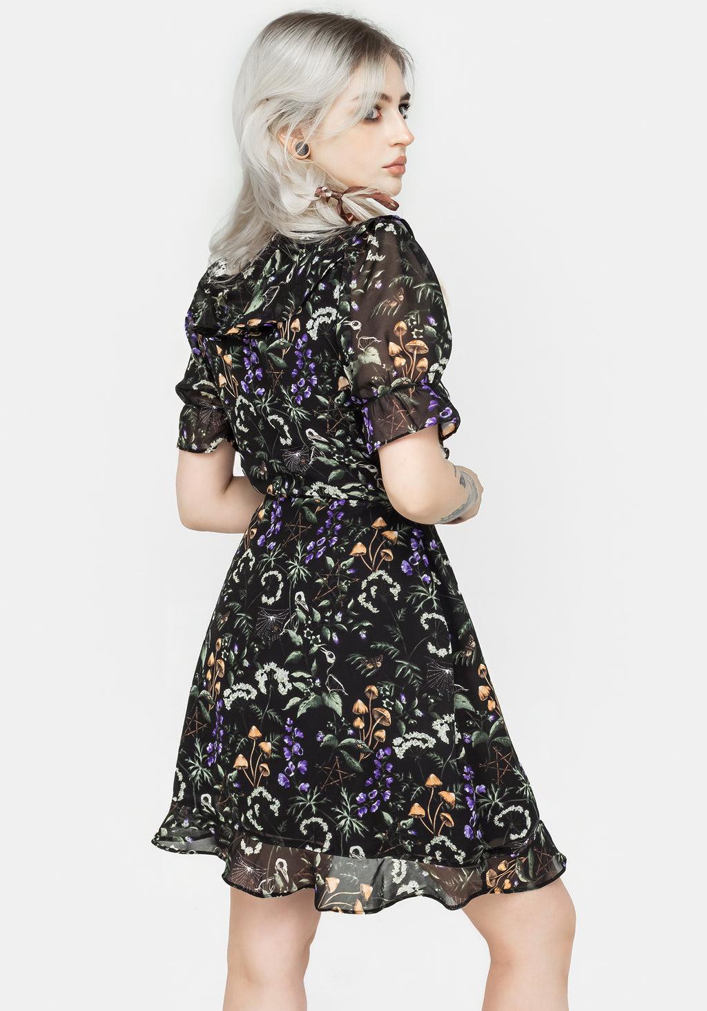 Vesna Chiffon Mini Wrap Dress Product Image
