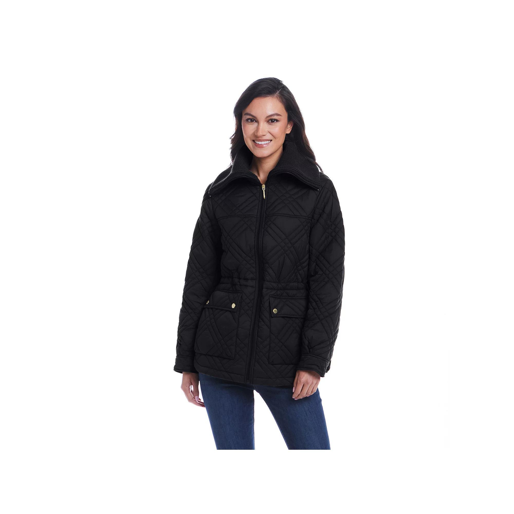 Women's Weathercast Wide Collar Quilted Anorak Jacket, Size: Small, Merlot Product Image