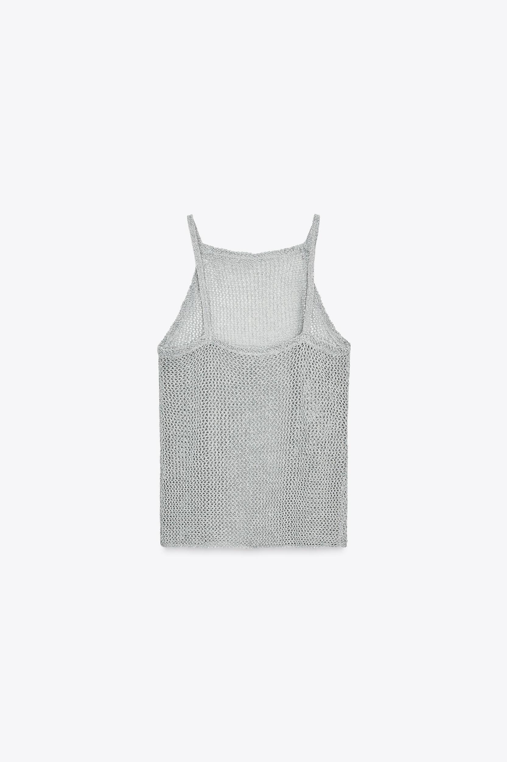 METALLIC THREAD CROCHET TOP Product Image