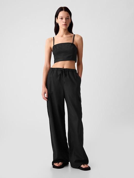 Linen-Cotton Cropped Tube Top Product Image