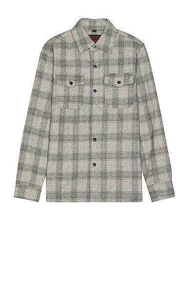 Schott NYC Plaid Cpo Shirt in Brown Product Image
