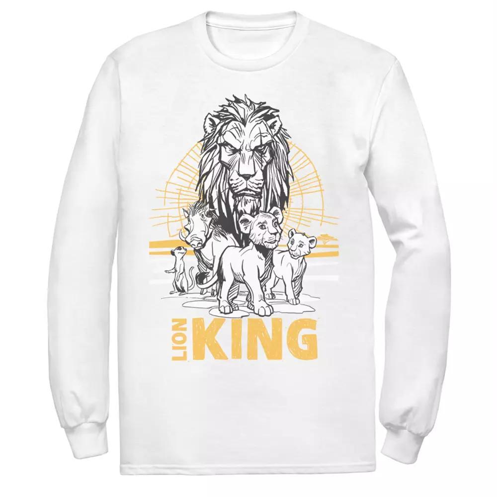 Disney's The Lion King Men's Scar, Simba & Nala Long Sleeve Graphic Tee, Size: Medium, Black Product Image