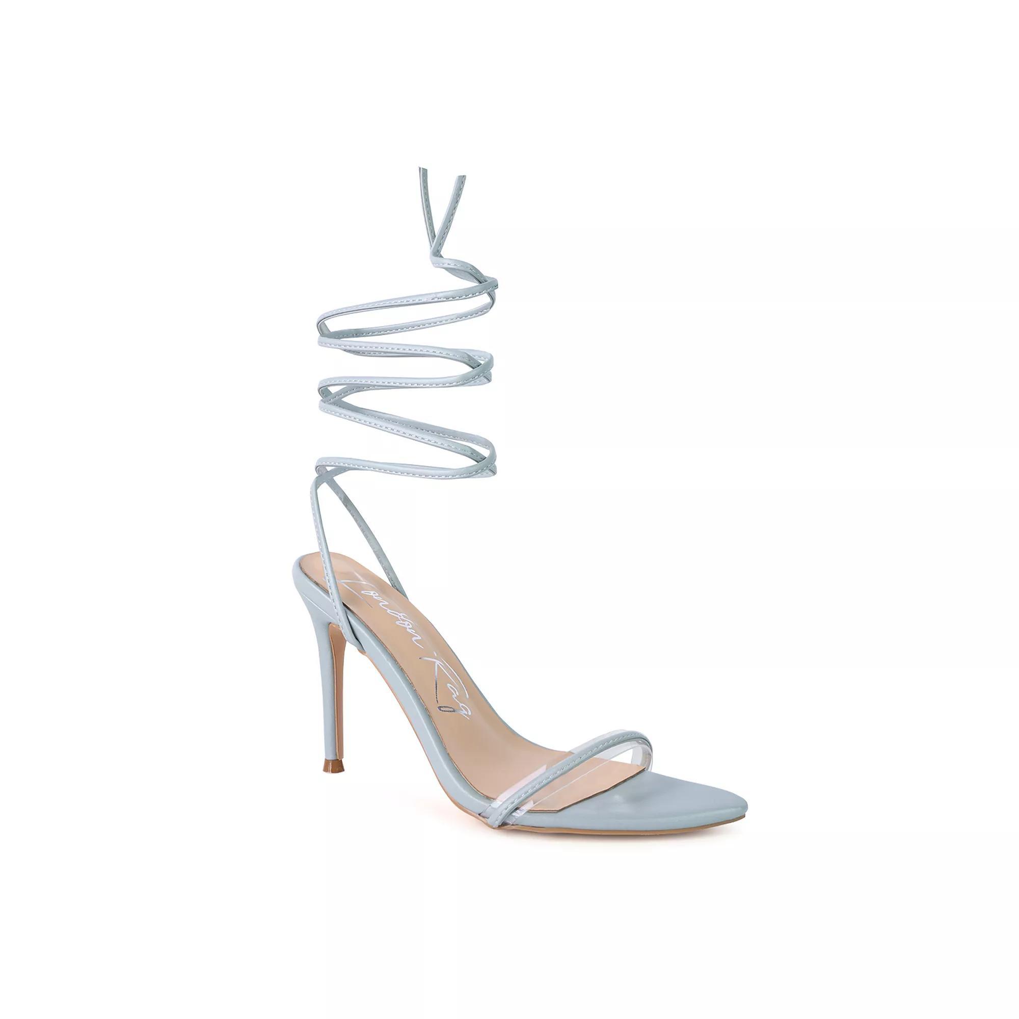 London Rag Sphynx Women's High Heel Lace Up Sandals, Size: 9, Baby Blue Product Image