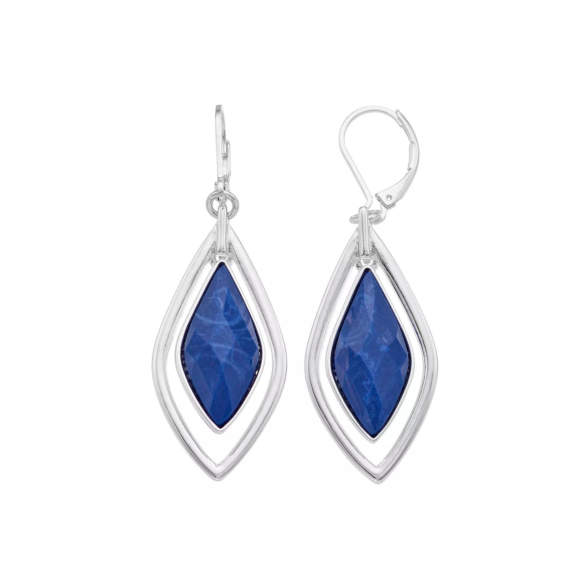 Napier Marquise Orbital Drop Earrings, Womens, Blue Product Image