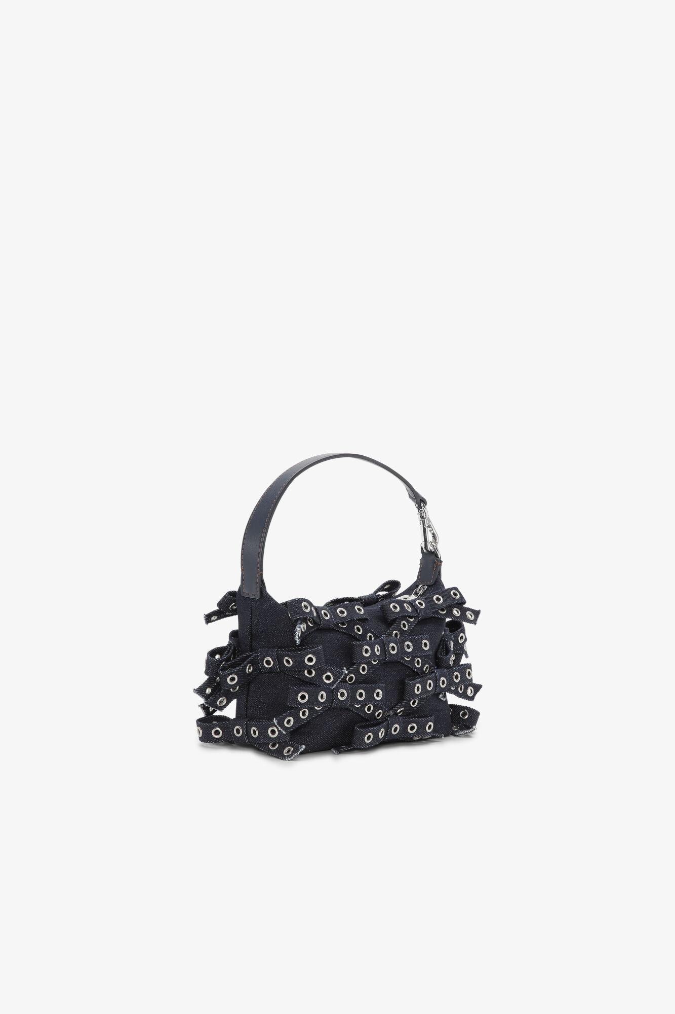Dark Blue Denim Small Butterfly Pouch Bow Bag Product Image