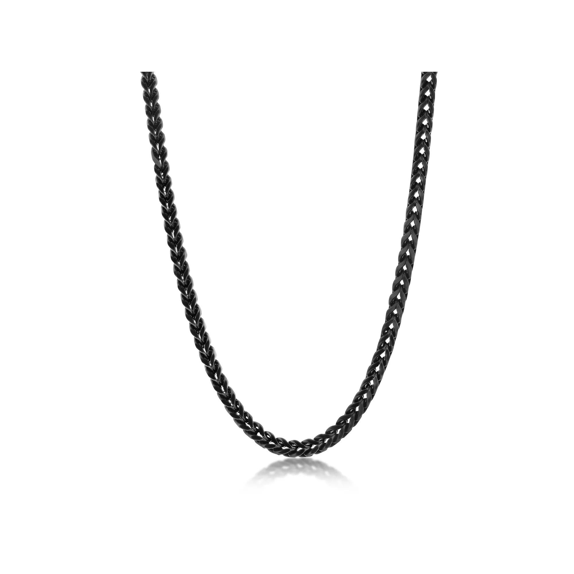 Metallo 4mm Franco Chain Necklace, Men's, Size: 24", Black Product Image