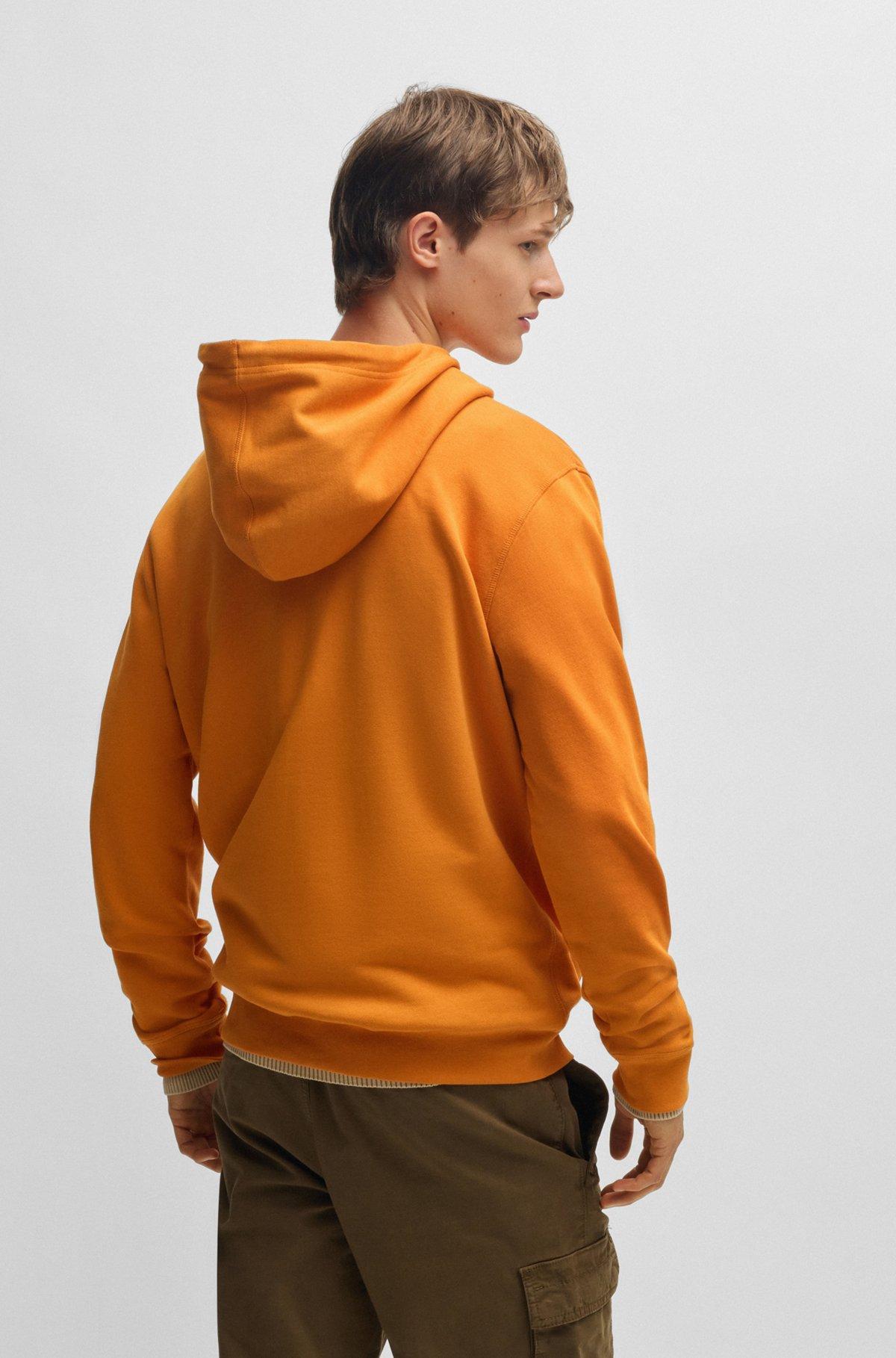 Cotton-terry hoodie with logo patch Product Image