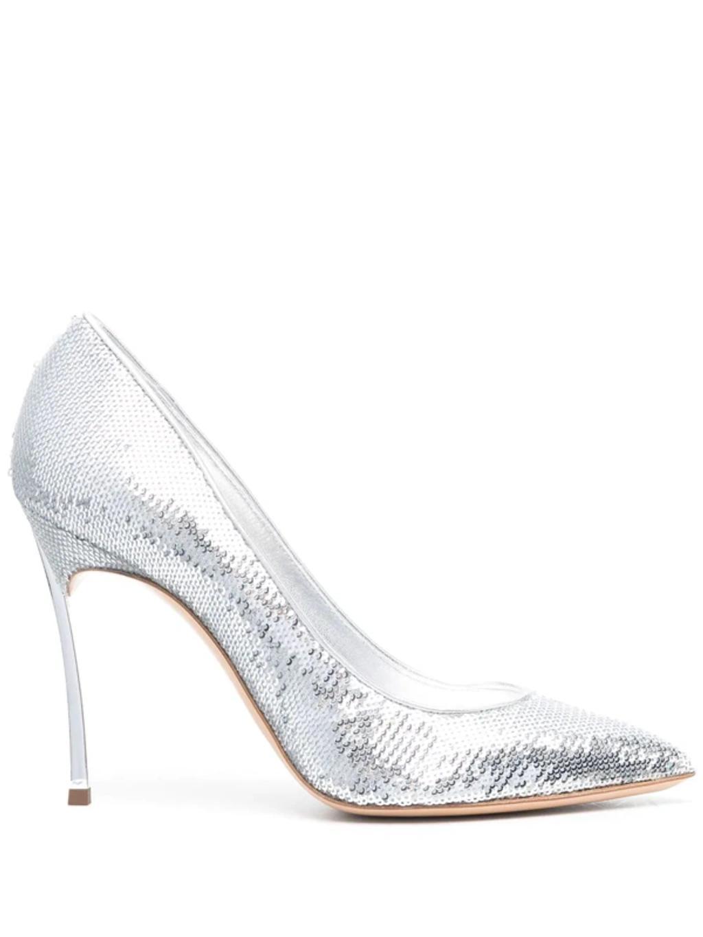 CASADEI Blade 115mm Pumps In Silver Product Image