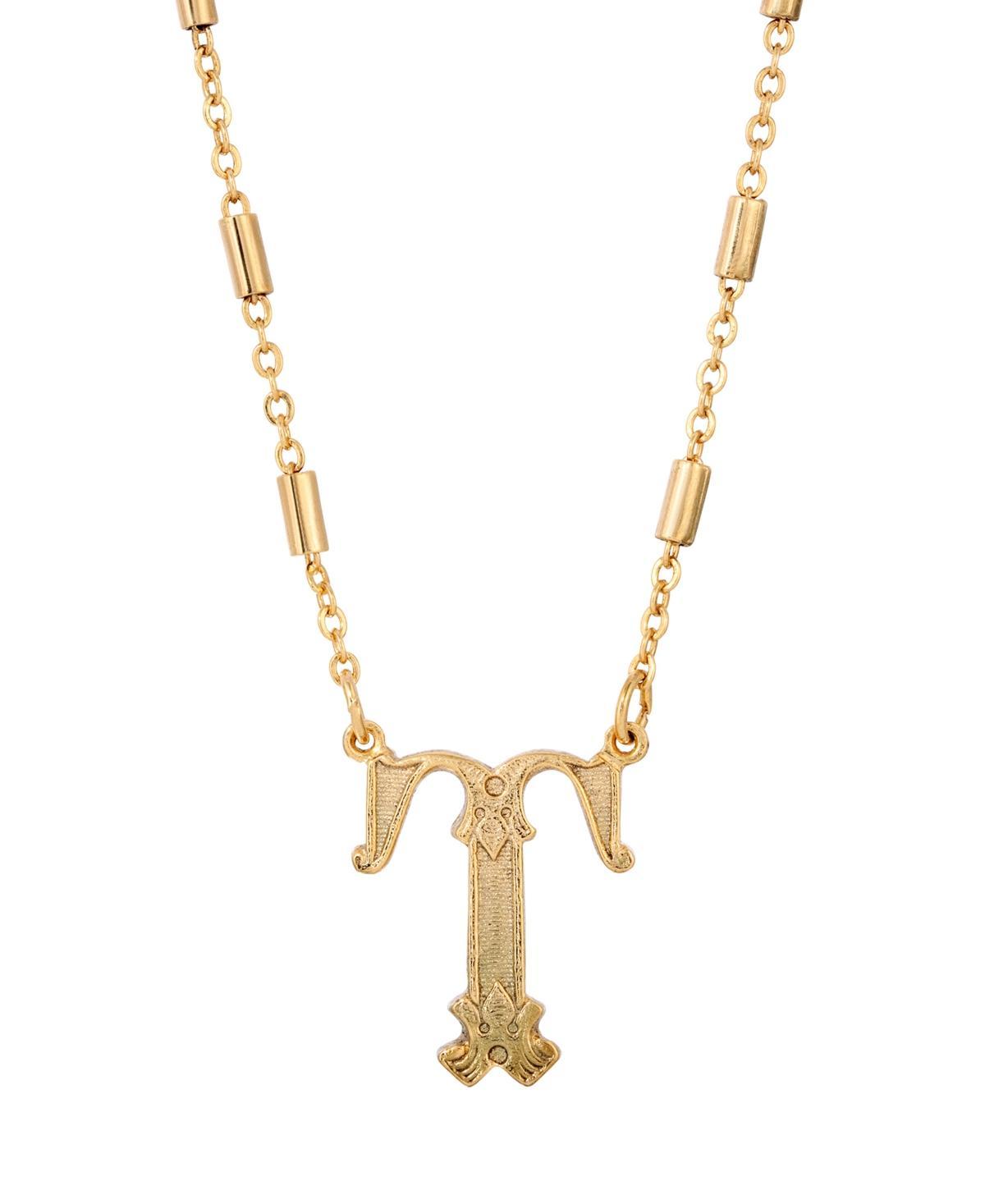 1928 Gold Tone Initial Necklace, Womens, Yellow K Product Image