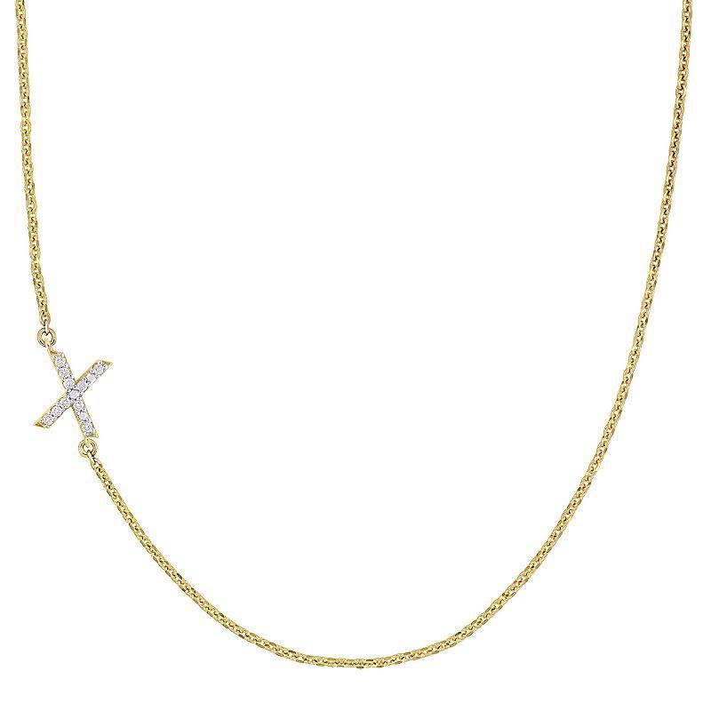 Stella Grace 14k Gold Diamond Accent Initial Necklace, Women's, Size: 18" Product Image