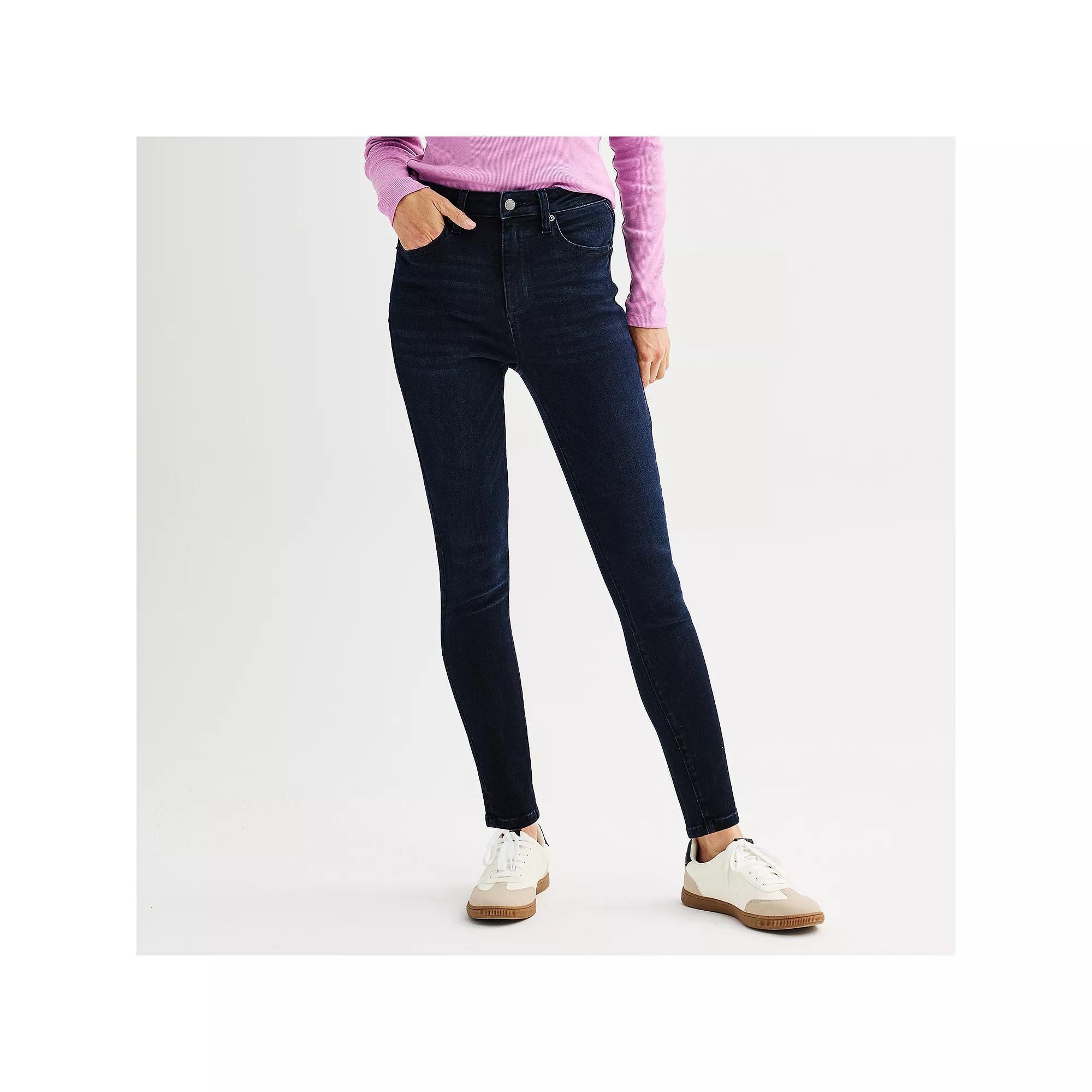 Women's Sonoma Goods For Life® High Rise Skinny Jeans, Size: 4 Short, Dark Rinse Product Image