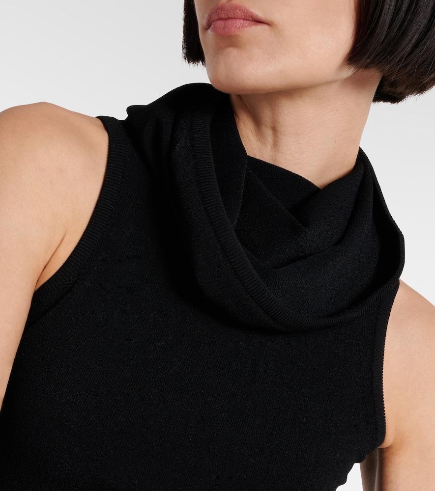 ALAÏA Hooded Crop Top In Black Product Image