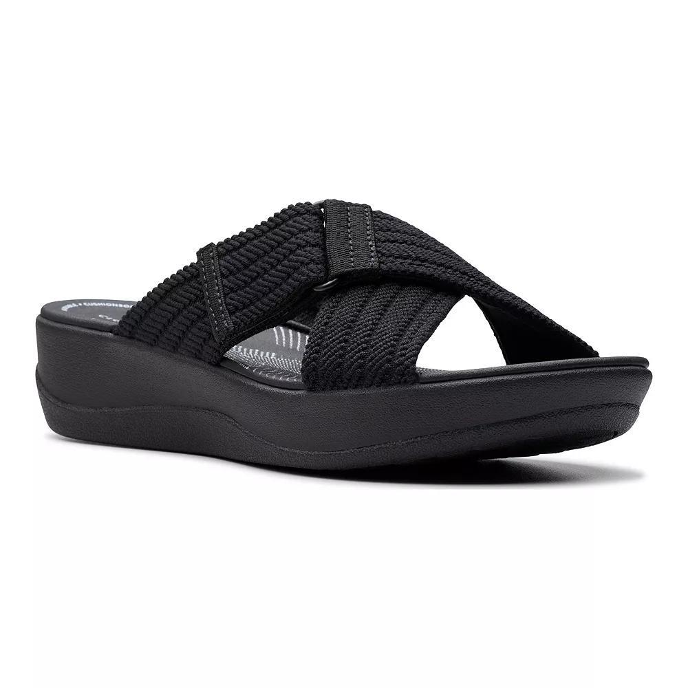 Clarks® Cloudsteppers Arla Wave Women's Slide Sandals, Size: 9.5, Black Product Image