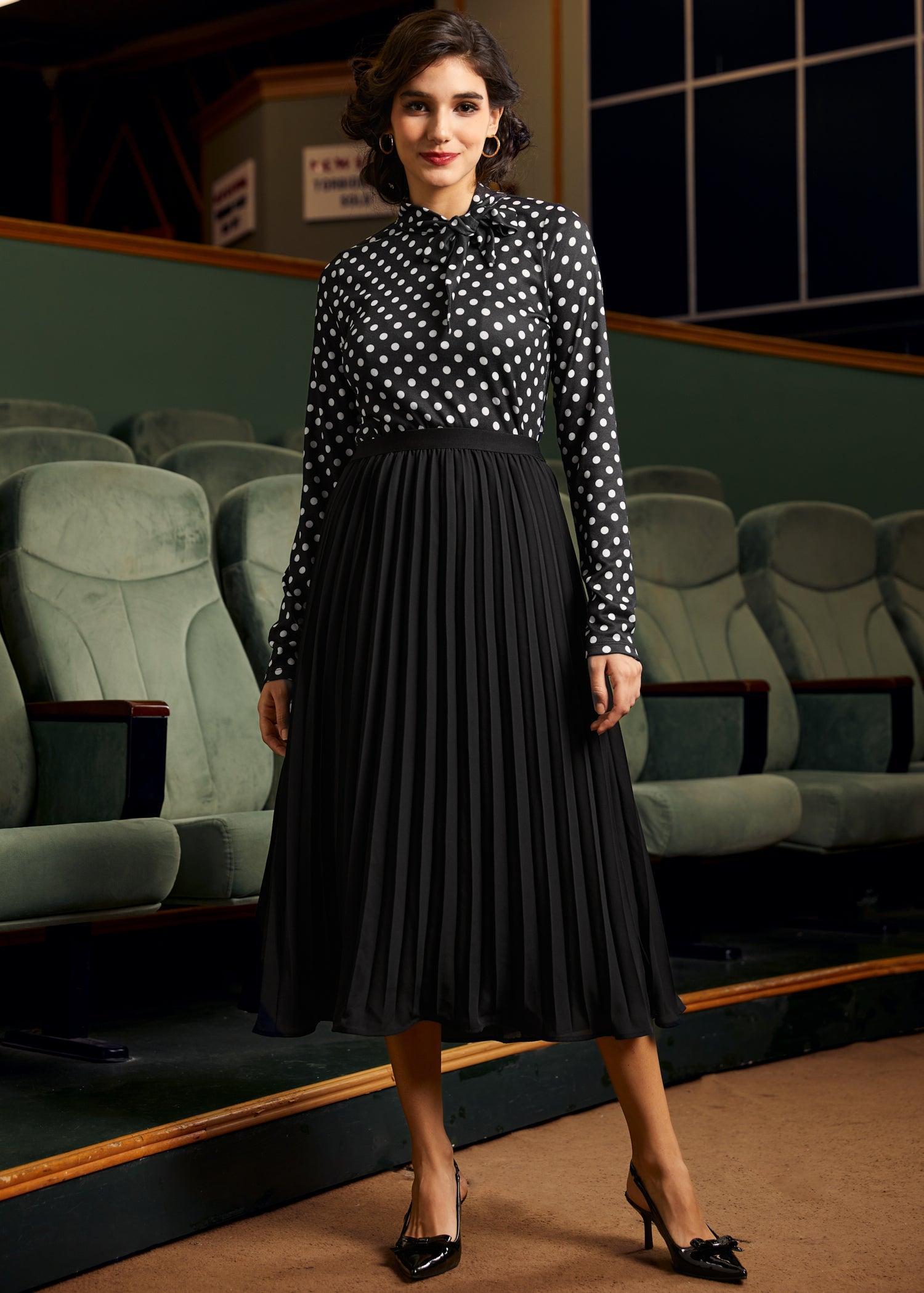 Rydell High Revisited Long Sleeve Tie-Neck Top Product Image