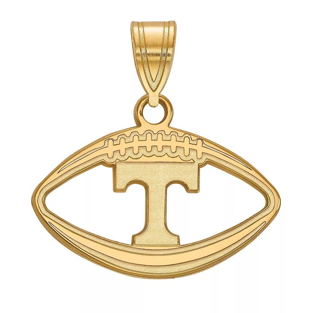 LogoArt Tennessee Volunteers Sterling Silver 14K Gold Plated Pendant in Football, Women's, Size: 20 mm Product Image