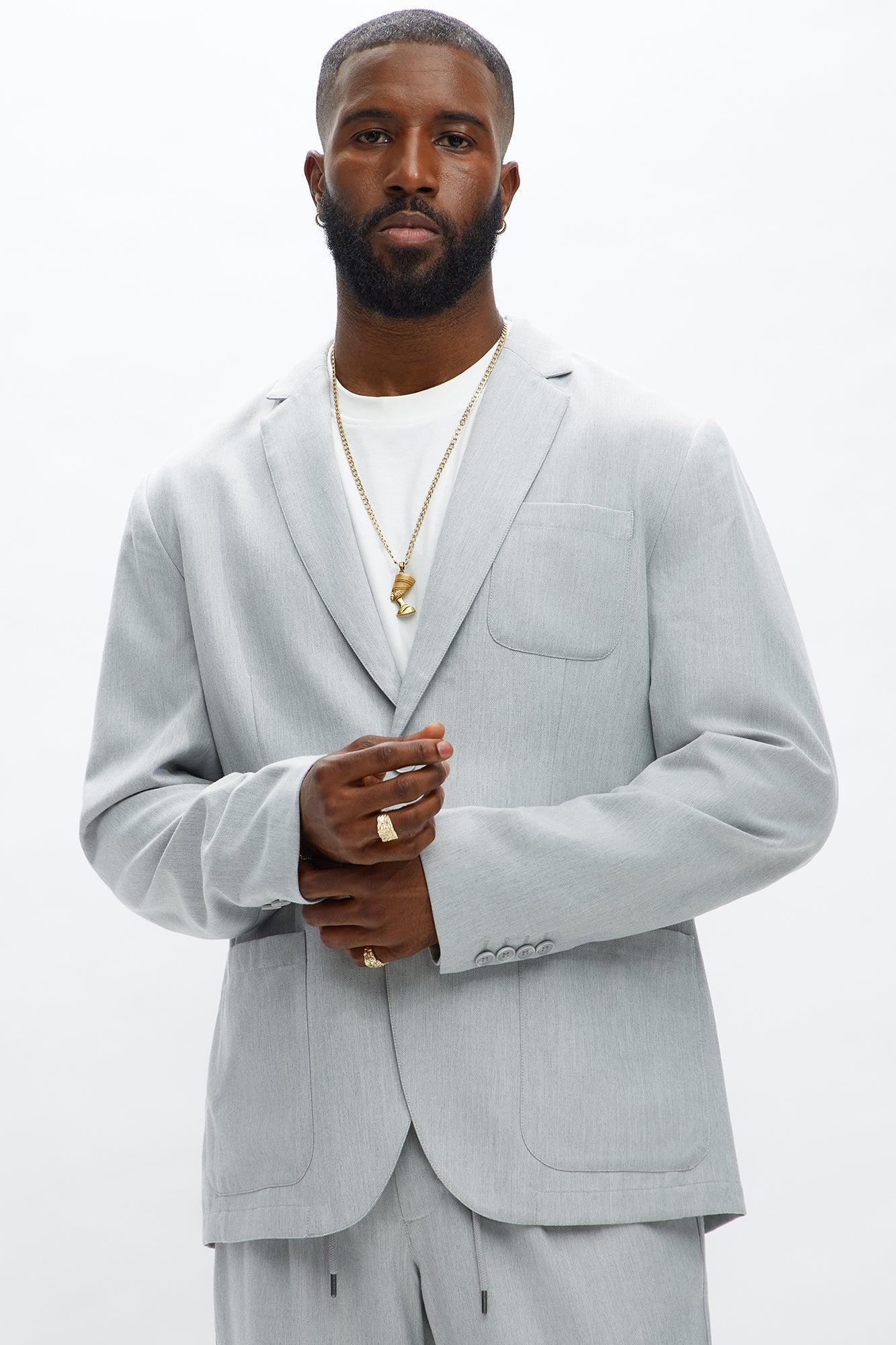 Slim Modern Lightweight Everyday Jacket - Light Grey Product Image