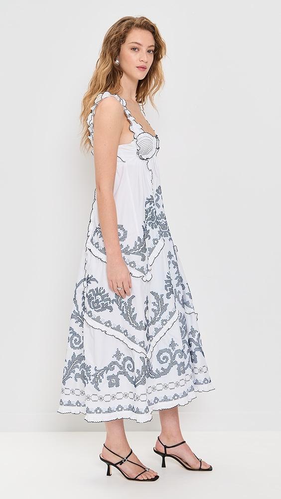 ALÉMAIS Hazel Smocked Embroidered Dress | Shopbop Product Image
