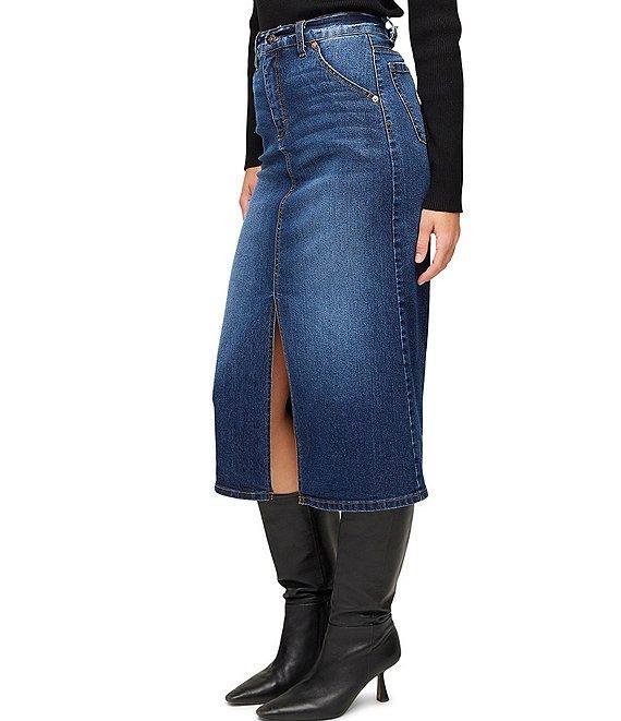 Karen Kane Stretch Denim Midi Skirt Product Image