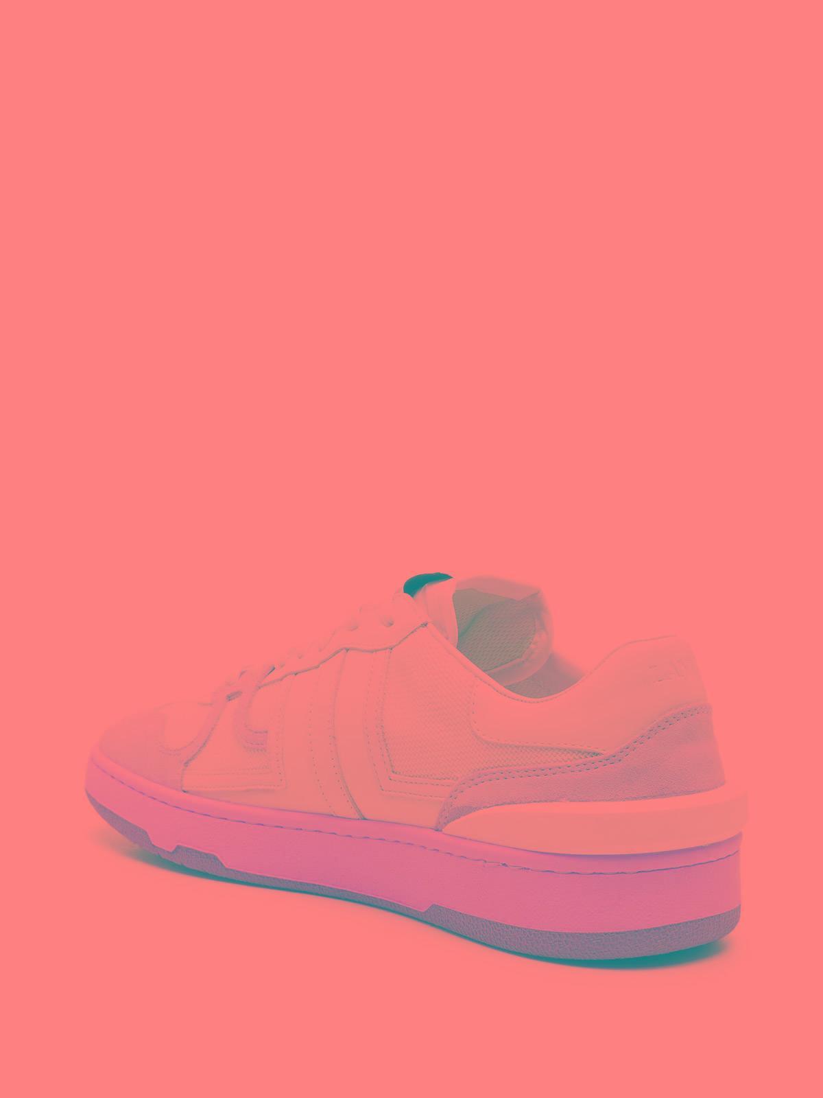 LANVIN Mesh And Leather Clay Sneakers With In White Product Image