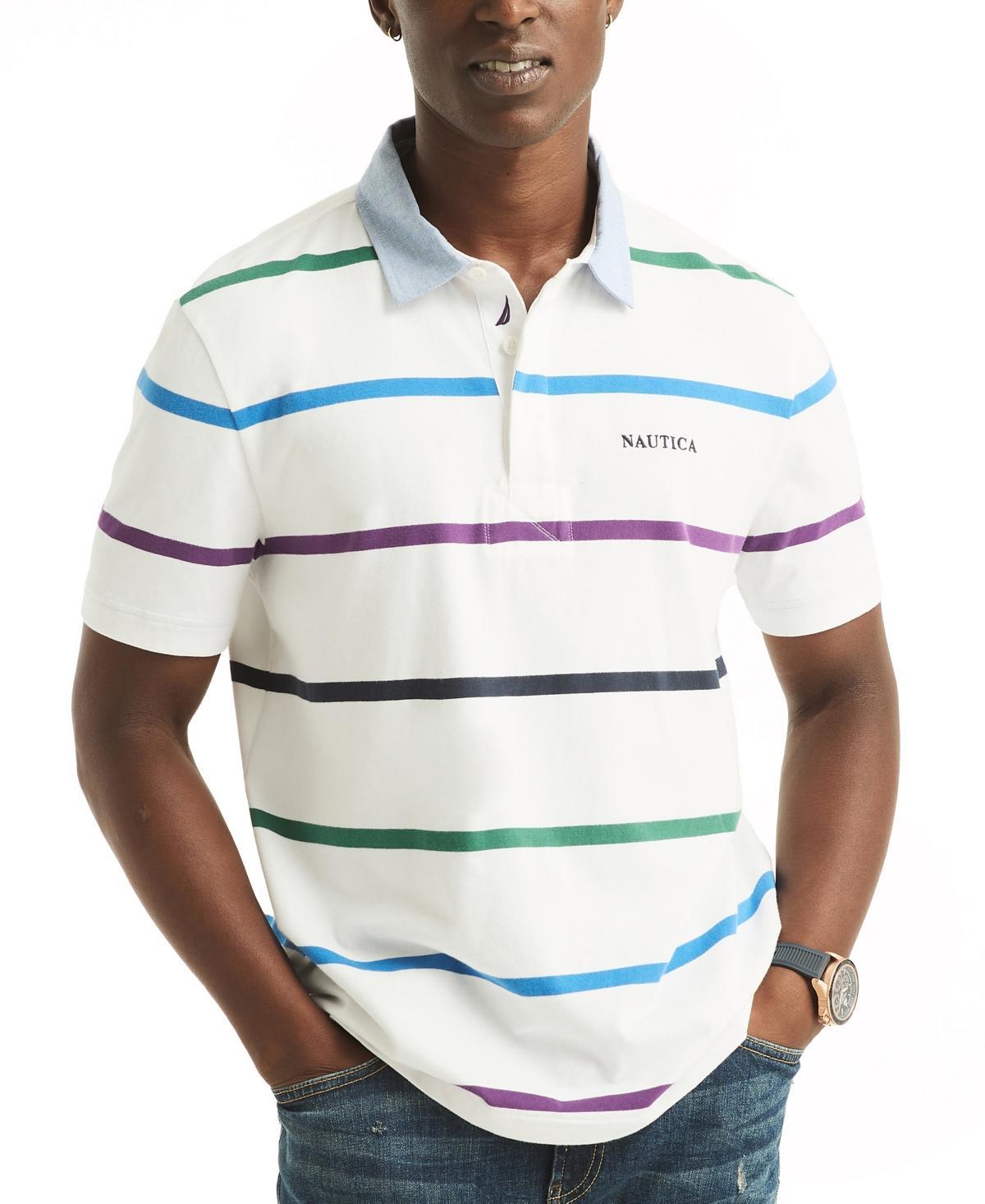 Nautica Mens Classic-Fit Striped Rugby Polo Product Image