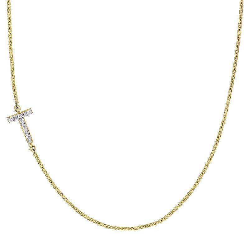 Stella Grace 14k Gold Diamond Accent Initial Necklace, Women's, Size: 18" Product Image