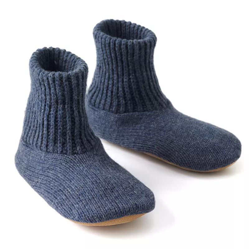 MUK LUKS Morty Ragg Wool Mens Slipper Socks Blue Product Image