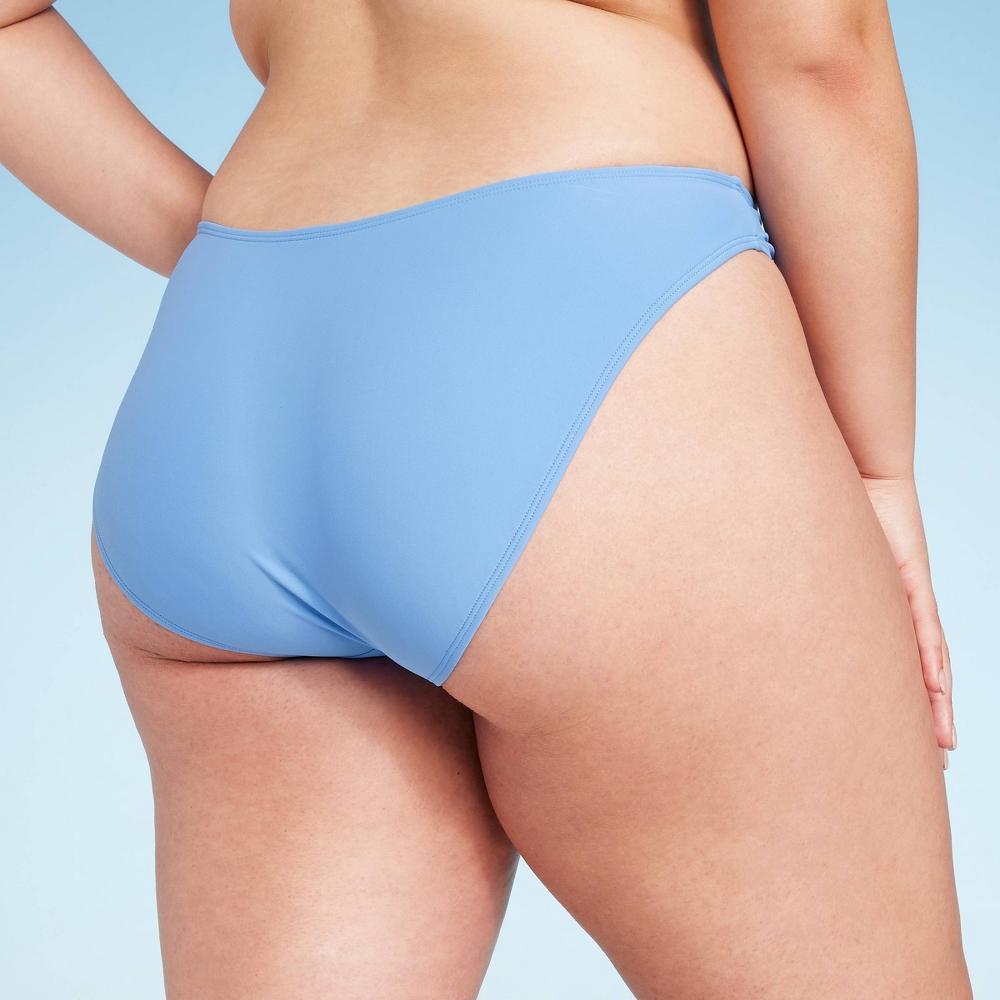 Womens Low-Rise High Leg Medium Coverage Bikini Bottom - Shade & Shore Blue XL Product Image