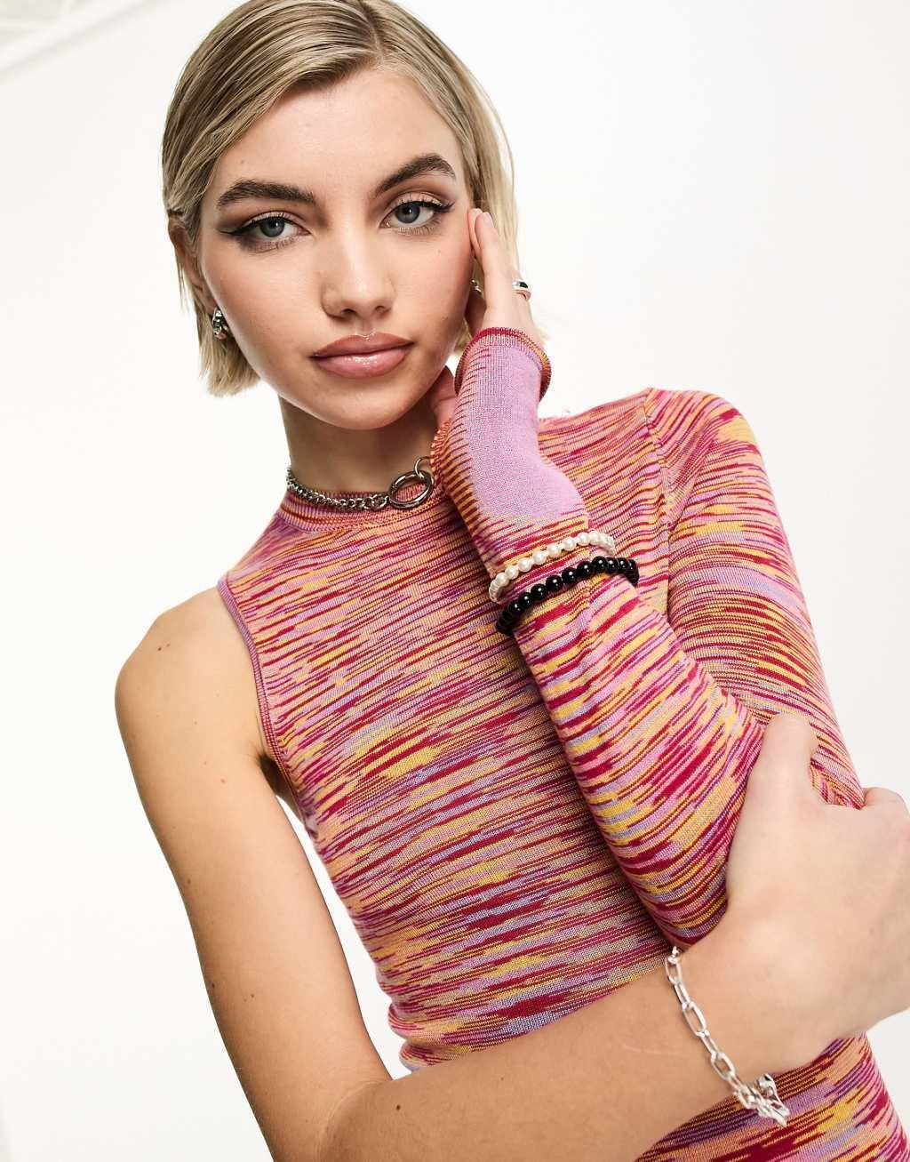 COLLUSION knit one shoulder bodycon dress Product Image