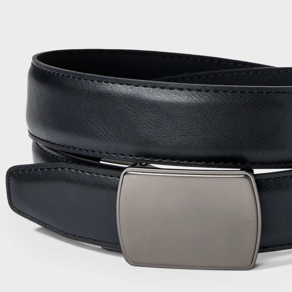 Mens Reversible Tension Plaque Buckle Dress Belt - Goodfellow & Co Black Product Image