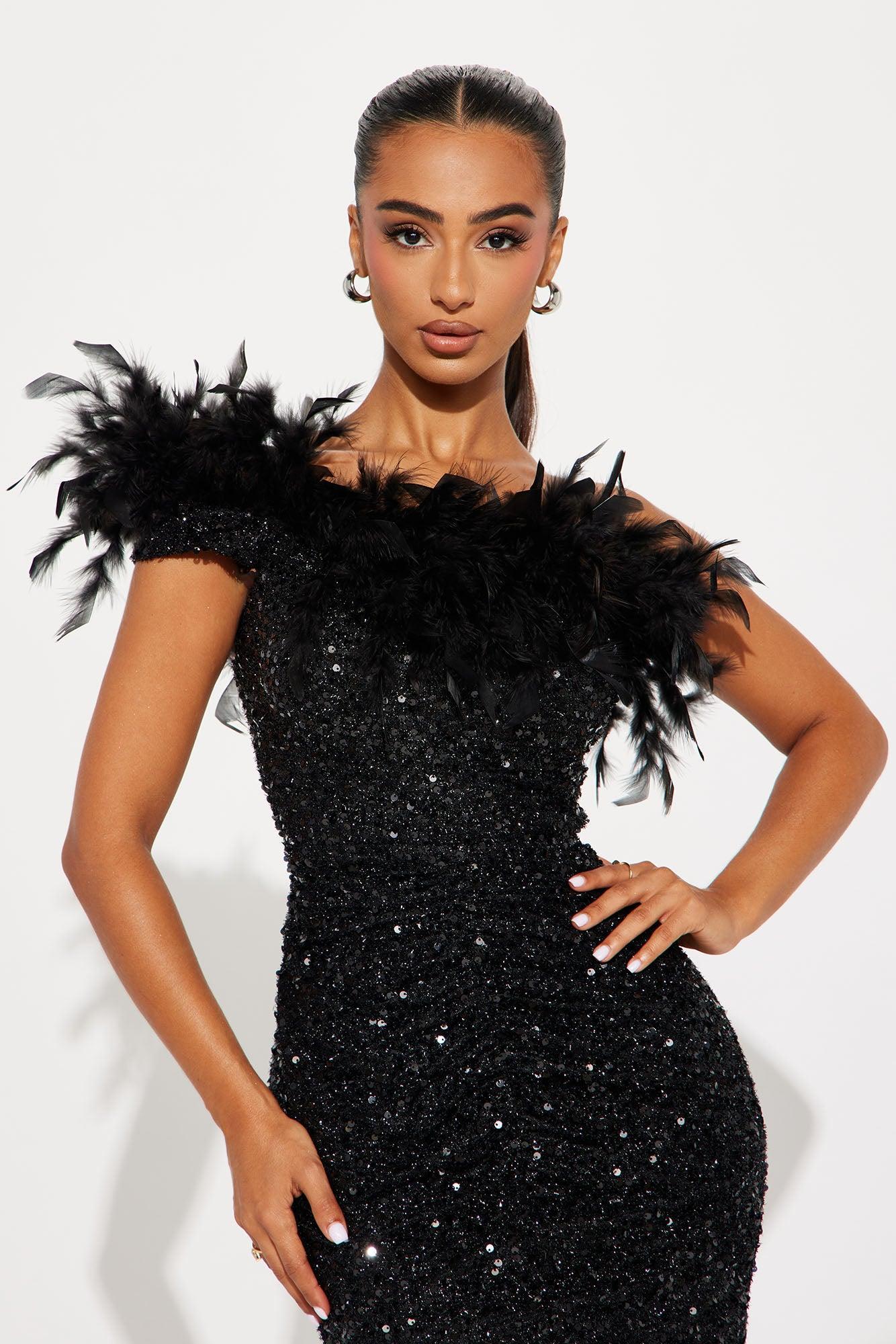 Shimmy On Over Sequin Gown - Black Product Image