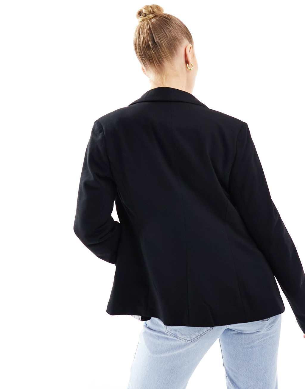 Vero Moda stretch jersey lined blazer in black Product Image