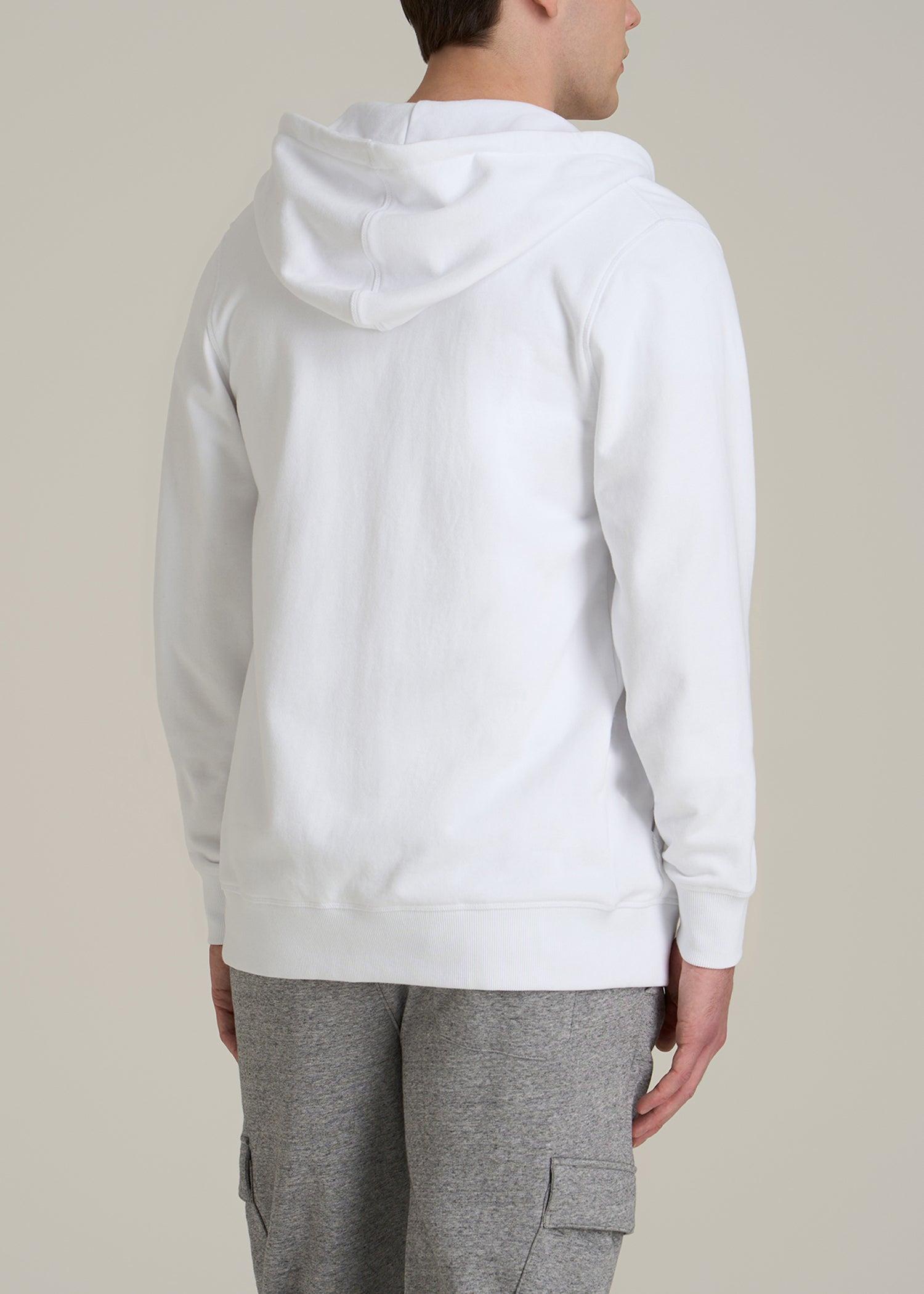 Wearever 2.0 French Terry Full-Zip Hoodie for Tall Men in White Product Image