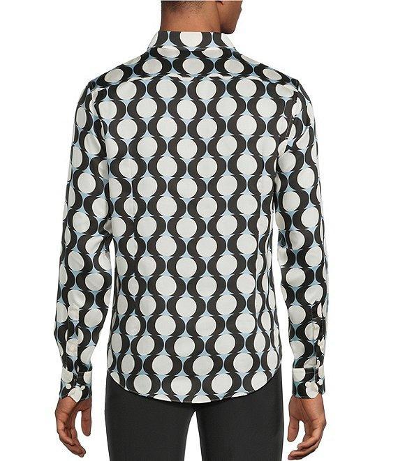 Murano The Murano Show Collection Slim Fit Sateen Bulb Print Long Sleeve Woven Shirt Product Image
