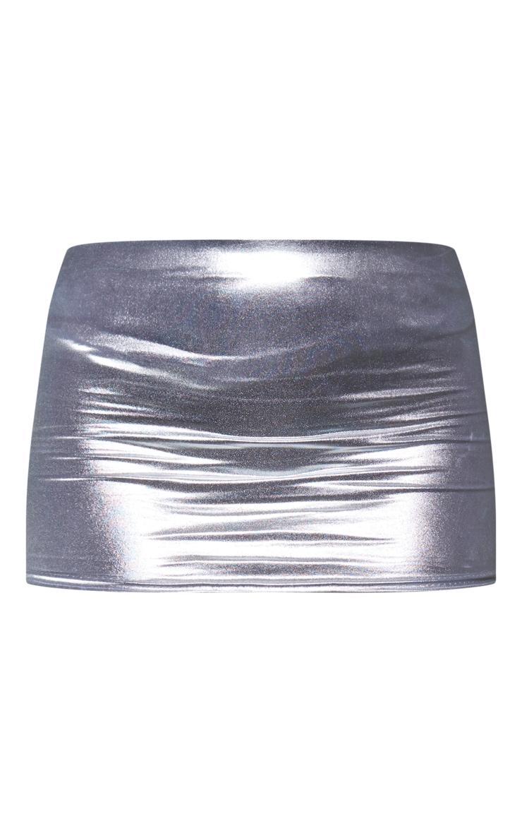 Silver Foil Low Rise Micro Mini Skirt Product Image