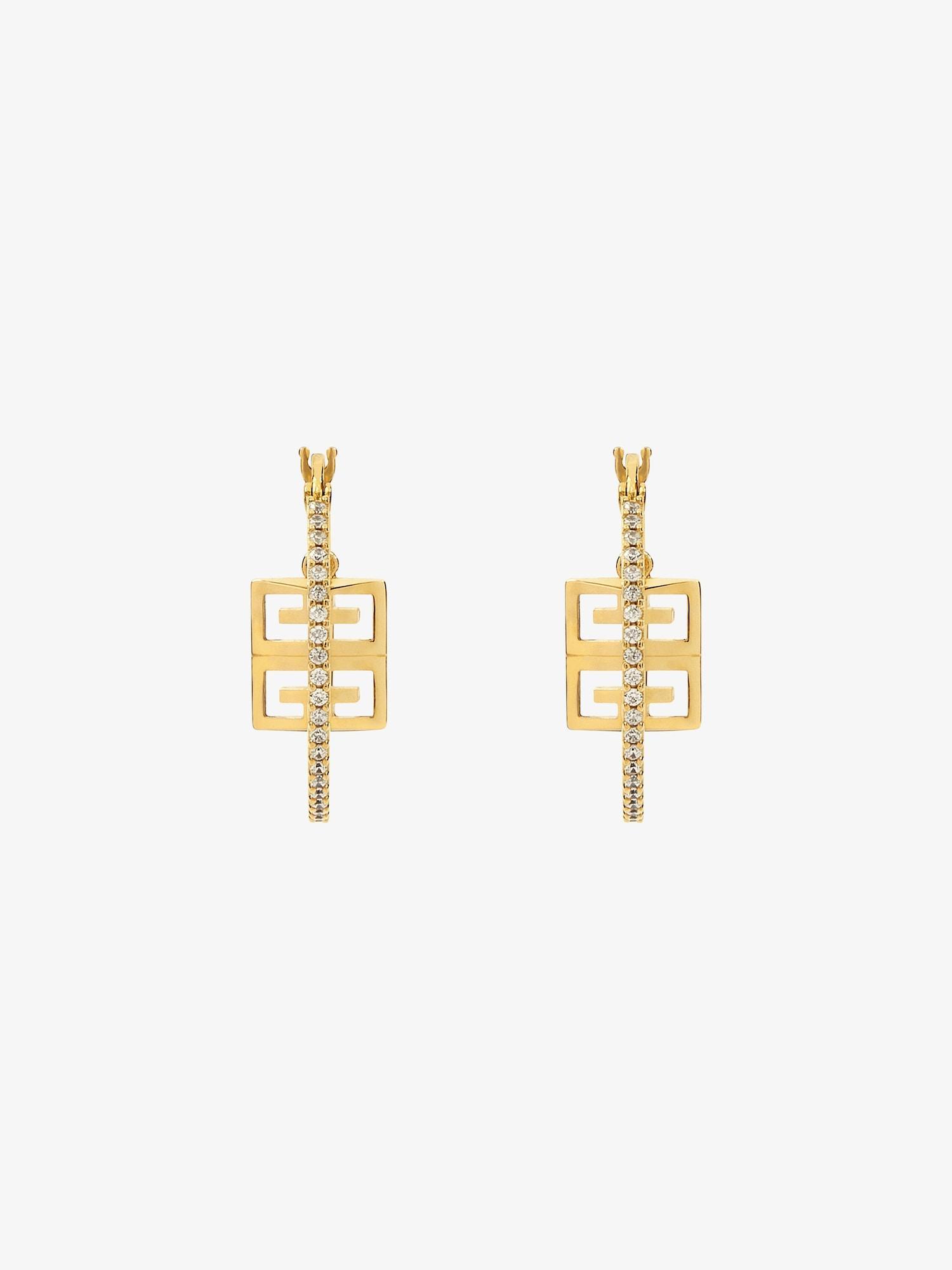 4G earrings in metal with crystals Product Image