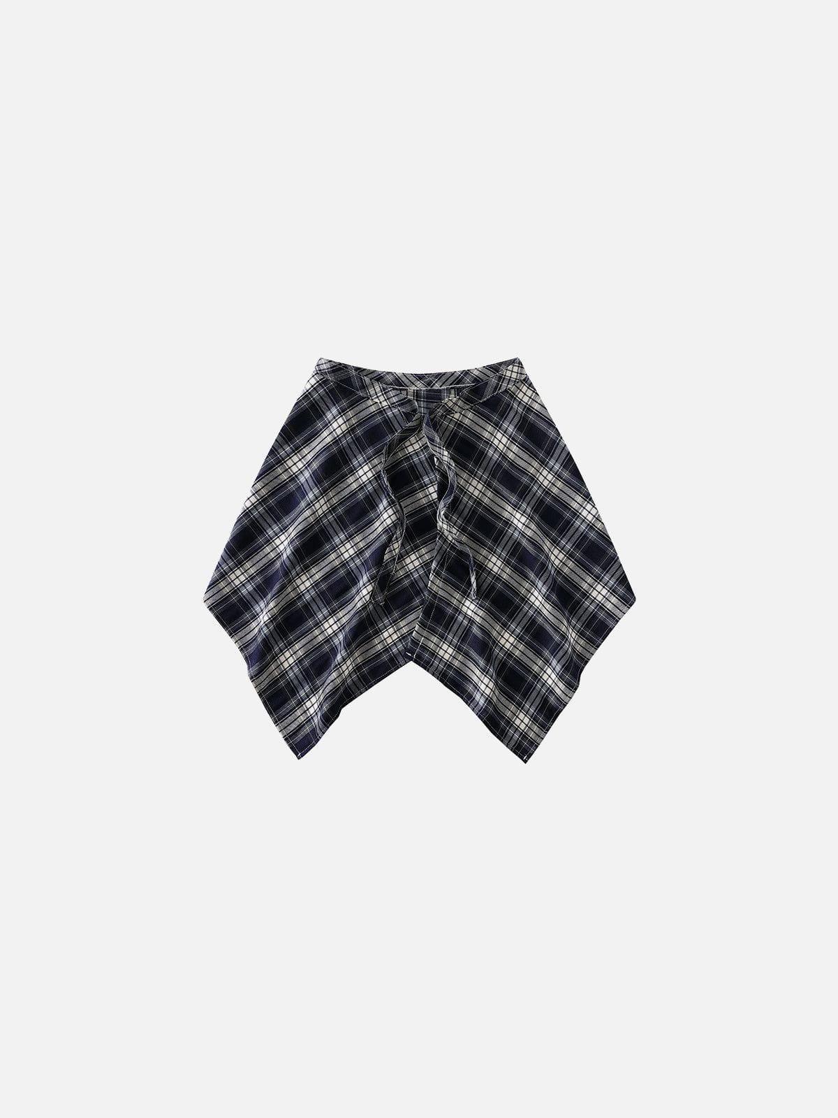 Vintage Plaid Dress Over Pants Product Image