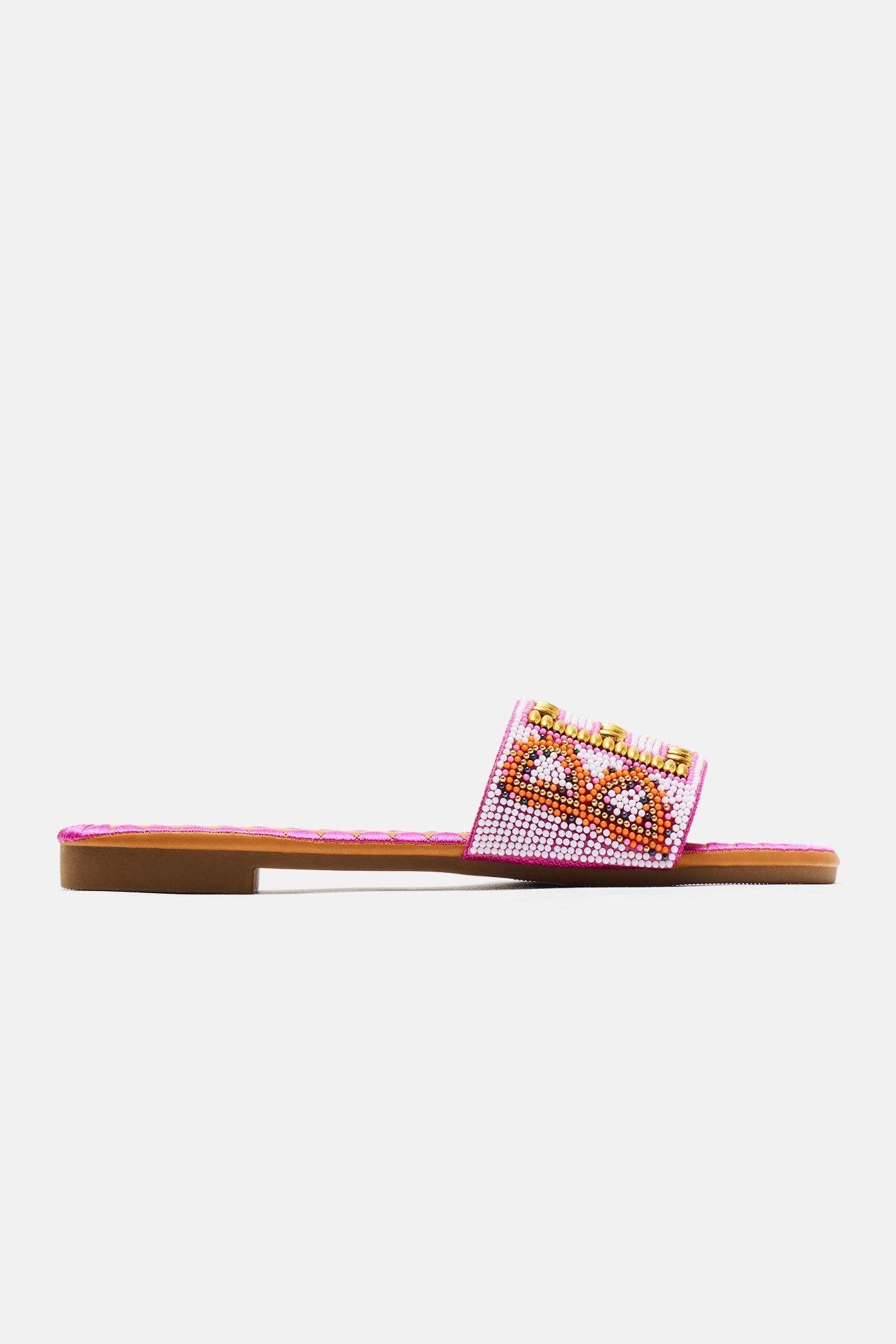 Lovers Beach Sandals - Fuchsia Product Image