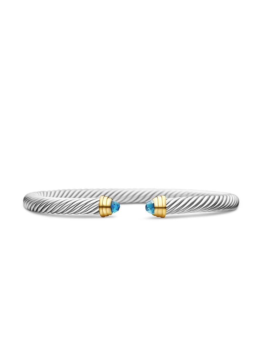David Yurman Cable Classics Bracelet with Blue Topaz and Gold Product Image