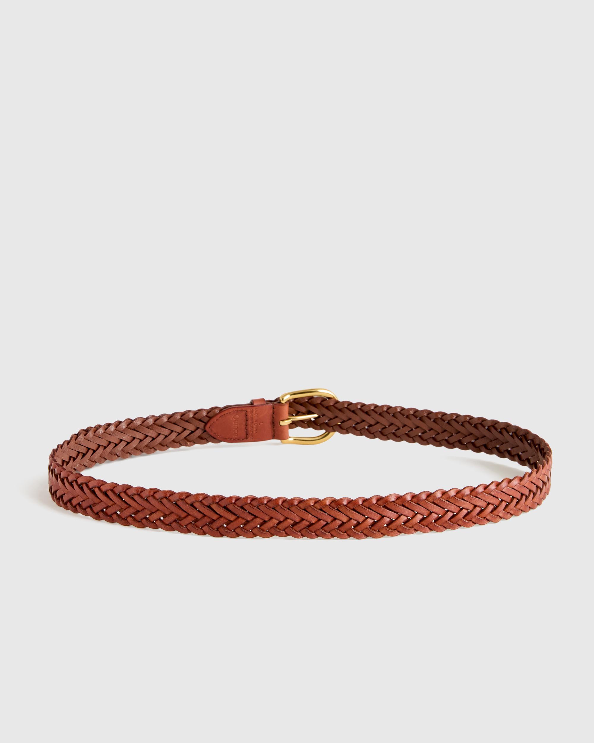 Quince | Women's Josie European Leather Braided Belt Italian Leather Product Image