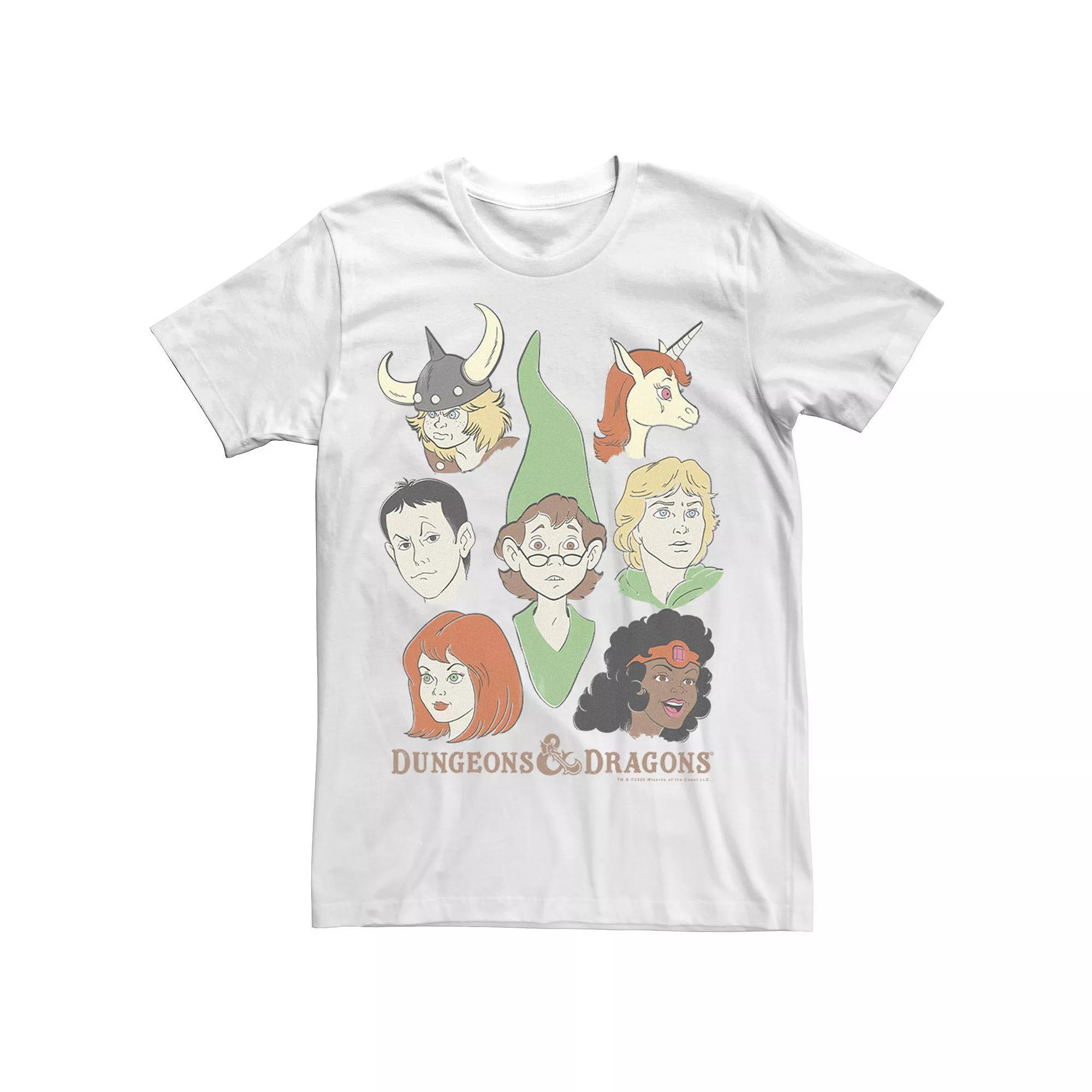 Big & Tall Dungeons And Dragons Cartoon Group Shot Tee, Men's, Size: 4XL Tall, White Product Image
