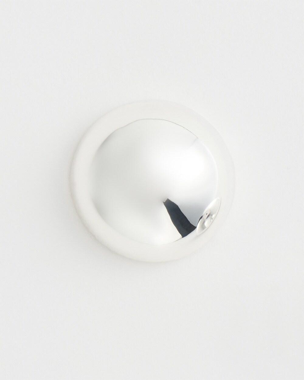 No Droop™ Silver Tone Bead Stud Earrings Product Image
