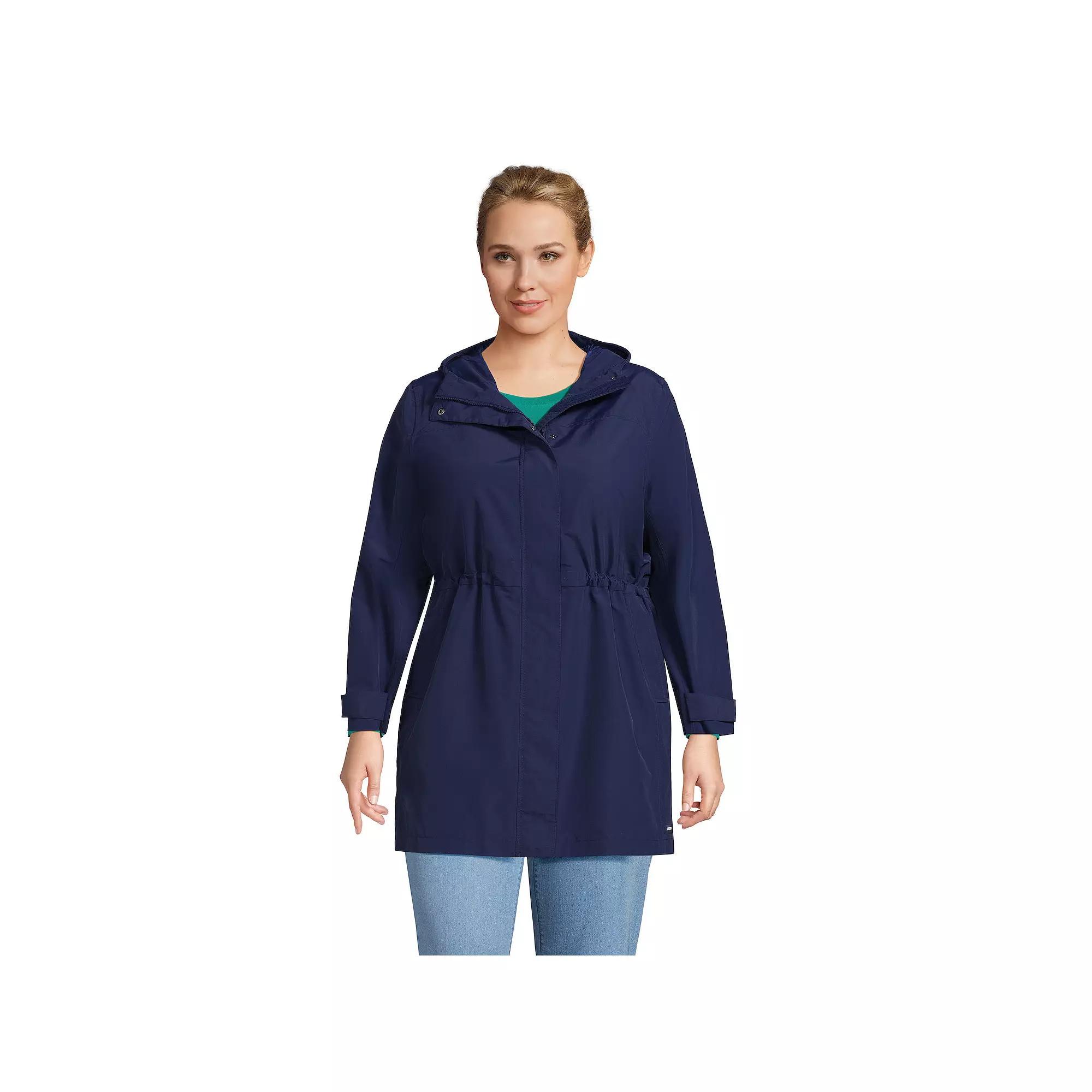 Plus Size Lands' End Squall Hooded Waterproof Raincoat, Women's, Size: 1XL, Deep  Blue Product Image