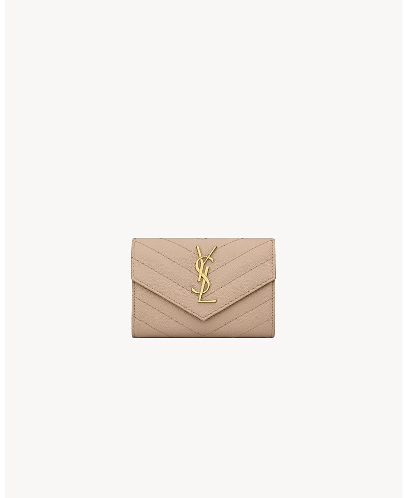Womens Cassandre Matelass Small Envelope Wallet in Grain de Poudre Embossed Leather Product Image