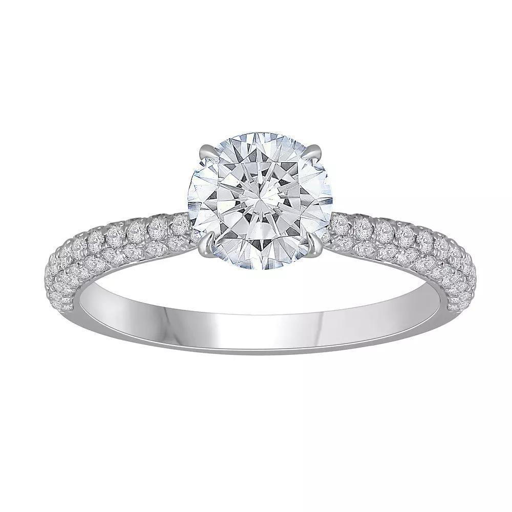 Diamond Medley 14k White Gold 1 1/2 Carat T.W. Lab-Grown Diamond Engagement Ring, Women's, Size: 5, 14k Whgold Product Image